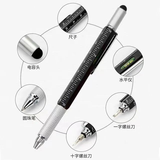 6 in 1 novel Multifunctional Screwdriver Ballpoint Pen Touch Screen Gift Tool School office supplies stationery pen