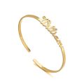 Custom Bangle Stainless Steel For Women Personalized Name Bracelet Letter Customized Charm Cuff Bangles Gold Infinity Jewelry.