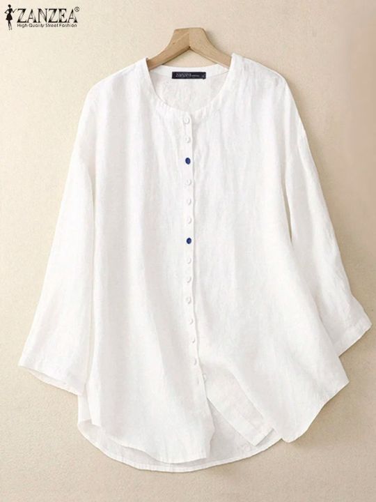 Women%20Vintage%20Long%20Sleeve%20Blouse%20Spring%20O%20Neck%20Casual%20Buttons%20Down%20Shirt%20Loose%20Tunic%20Tops%20Fashion%20Party%20Blusas%20Chemise%20-%20Image%204