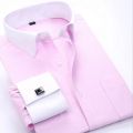 New M~6XL Cotton Men's French Cuffs Business Long Sleeve Shirt Stripes Comfortable Standard Elegant Formal Shirts Cufflink Top.