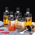 Glass Seasoning Tank Kitchen Clear Spice Bottles Pepper Spoon Seasoning Jars Oil Brush Honey Dispenser Food Storage Container. 