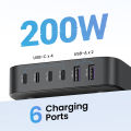 UGREEN Nexode 200W USB C Desktop Charger - 6 Ports GaN PD Fast Charger USB Charging Station Laptop Power Adapter for MacBook Pro/Air, iPad Pro/Mini, iPhone 13/13 Pro Max, Galaxy, Pixel. 