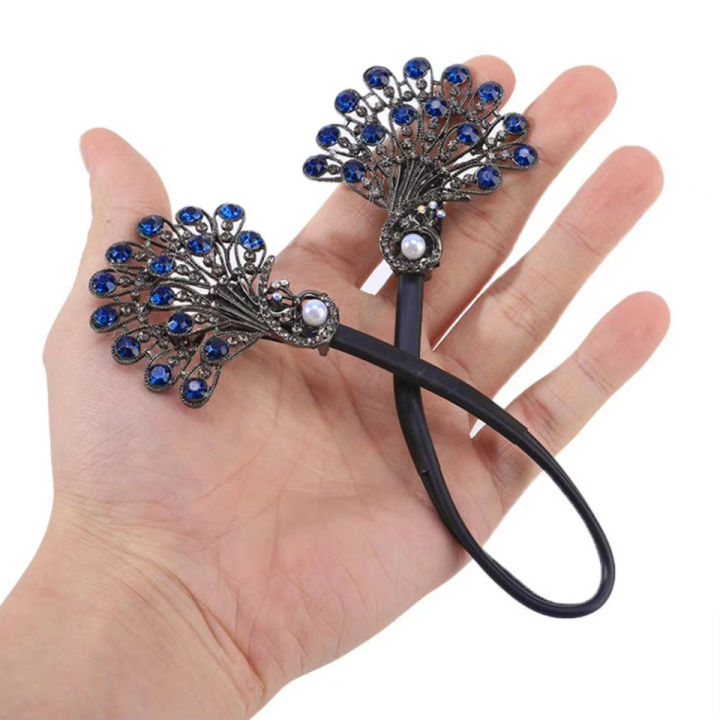Peacock%20Rhinestone%20Hair%20Bun%20Maker%20Colourful%20Fashion%20Lazy%20Hair%20Curler%20Elegant%20U%20Shape%20Twister%20Curler%20Women%20Hair%20Accessories%20Headband%20Roller%20Hair%20Curler%20Donut%20Bun%20Maker%20Lazy%20Hairpin%20Hair%20Bow%20Twisted%20Korean%20Style%20Accessories%20Tool%20Women's%20Style%20-%20Image%203
