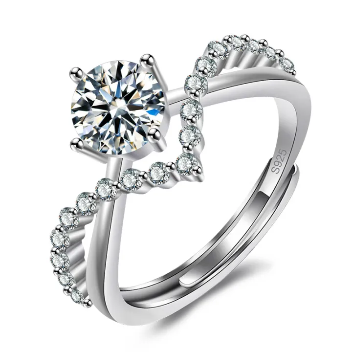 New%20Six%20Claw%20Diamond%20Forever%20Endless%20Love%20Heart%20Zircon%20Ring%20Wedding%20Rings%20Set%20Couple%20Engagement%20Silver%20Adjustable%20Ring%20-%20Image%202