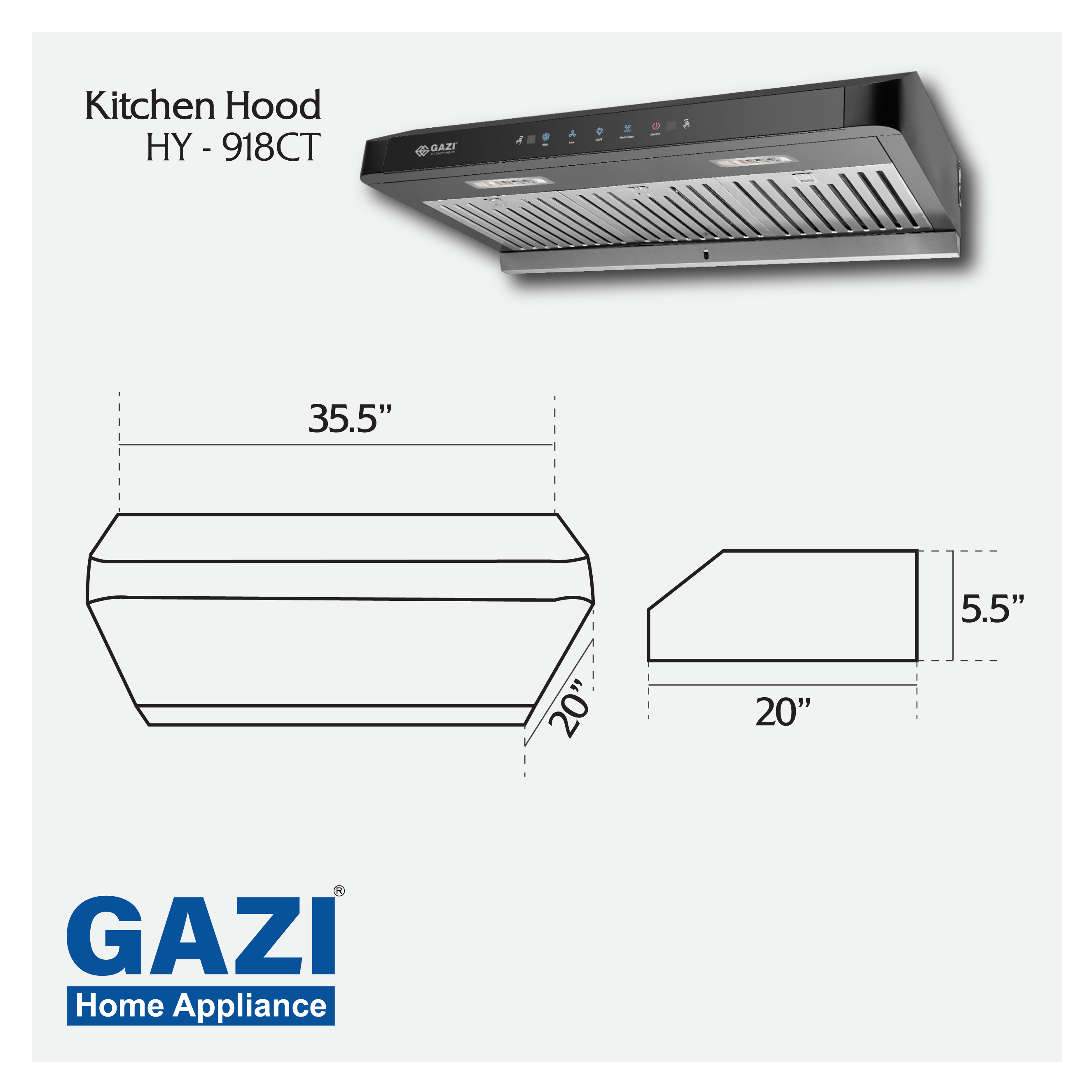 HY-918CT - Gazi Smiss Kitchen Hood