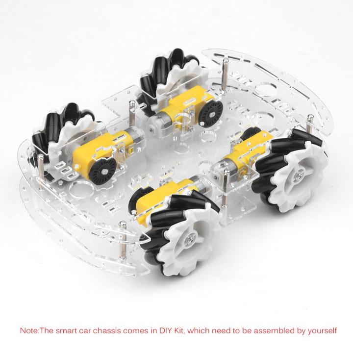 Transparent Chassis KOGEEK 4WD Smart Car Chassis DIY Kit Omni-mobile Dual Layer Platform ...