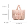 Quilted Puffer Tote Bag for Women Cotton Down Padded Shoulder Bag Winter Puffy Shopper Top Handle Bag Large Handbag Purse 2023.