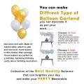 Birthday Decoration Combo Pack With Birthday Card Banners, Golden Foil Curtains, Golden Confetti Balloons, Metallic Balloons, Balloon Arch & Glue. 