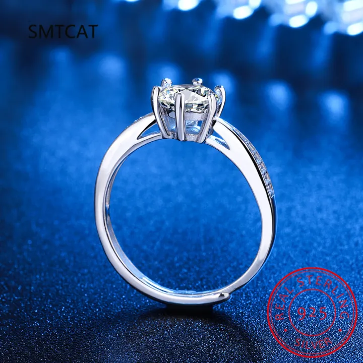 Real%203%20Carat%20Moissanite%20Wedding%20Ring%20for%20Women%20925%20Sterling%20Silver%20Round%20Brilliant%20Diamond%20Solitaire%20Engagement%20Rings%20Gift%20-%20Image%204