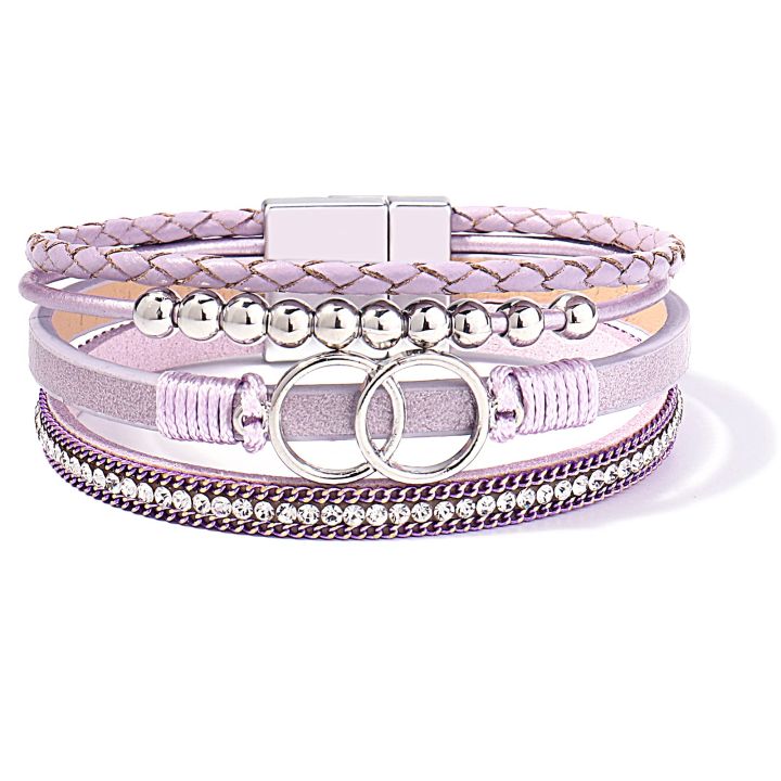 17%20Styles%20Premium%20Color%20Matching%20Bracelet%20Multilayer%20Woven%20Leather%20Bracelet%20For%20Women%20Double%20Loop%20Magnet%20Buckle%20Hand%20Ornaments%20-%20Image%206