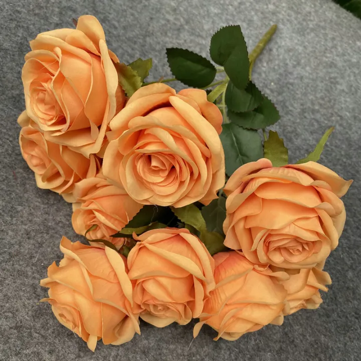 9%20Heads%20Rose%20Bouquet%20Artificial%20Flower%20Wedding%20Rose%20Decor%20Scene%20Display%20Floral%20Gift%20Pink%20White%20Camellia%20-%20Image%207