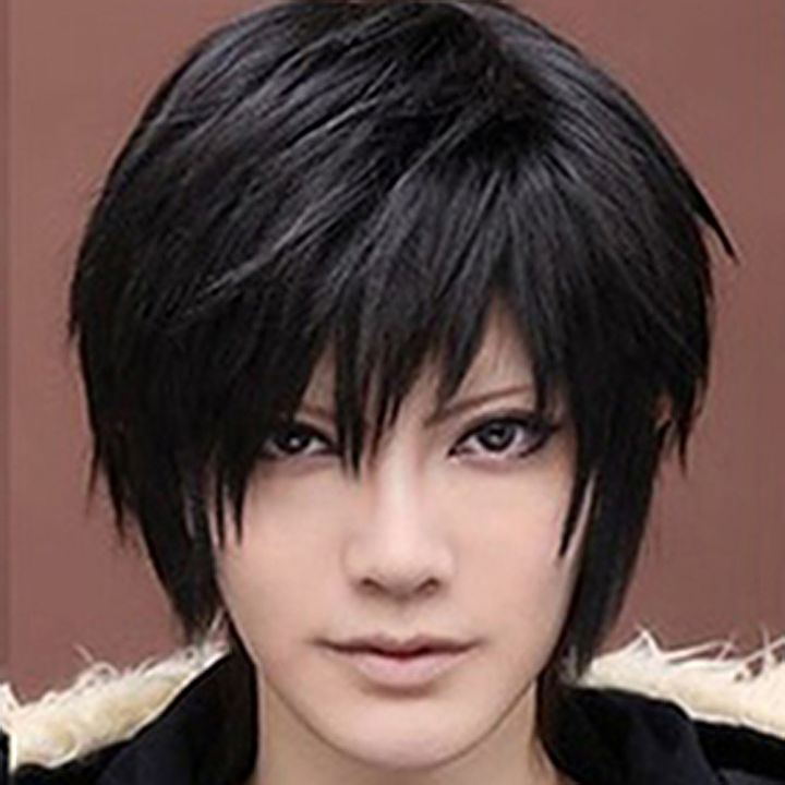 Vanfa%20Women's%20Fashion%20Cosplay%20Short%20Black%20Heat%20Resistant%20Synthetic%20Wig%20with%20Net%20Cap%20-%20Image%202