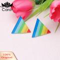 Carat Dating Earrings Rainbow Heart Triangle Earrings Cute Ear Studs for Prom Party Dating Trendy Ear Jewelry for Girls Buyers' Favorite Rainbow Color Earrings. 