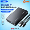 ORICO 3588US3-V1 3.5 Inch HDD Case External Hard Drive Enclosure SATA to USB 3.0 5Gbps HDD Box for 2.5 3.5 SSD Black Disk Case Tool-free. 