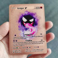 5000 HP Metal Pokemon Cards Spanish Mewtwo Charizard Pikachu Gengar Shiny Iron Pokémon GX Vmax EX Game Children Toys Gift.