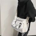 Fashion brand literary youth shoulder bag (female ins style) solid color lovers versatile work clothes bag (male canvas bag).
