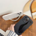 Sroof Case For Samsung S8 S9 S10 S20 S21 S22 S23 S24 P1us S20 FE S20E S21 FE S23 FE S20 S21 S22 S23 S24 U1tra New minimalist and fresh solid color liquid wave wrist strap phone case back cover.