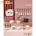 Children Simulation Kitchen Cooking Toy Set Sound Light Function Pot Pan Bowl Kids Pretend Play Kitchen Cookware Kit Gifts For Girls. 