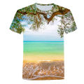 Fashion beach vacation casual style men women kids T shirts 3D printed ocean pattern breathable lightweight summer sports tops.