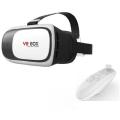 VR BOX 2.0 Virtual Reality 3D Glasses for Smartphones With REMOTE - White and Black. 