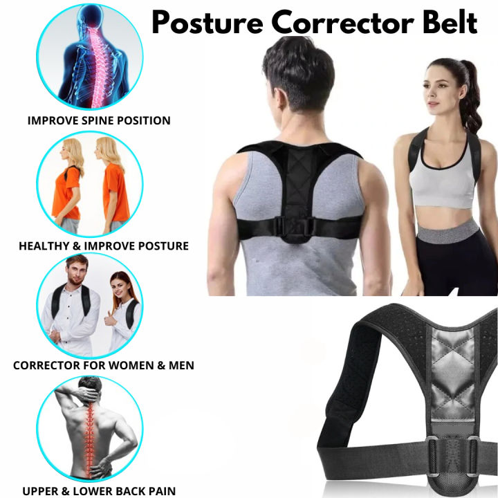 Adjustable Posture support Belt Posture corrector Belt for men and Women free size Daraz .bd