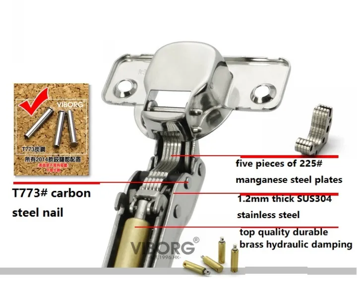 (2%20pieces)%20VIBORG%20304%20Stainless%20Steel%20Soft%20close%20Self%20Closing%20Kitchen%20Cabinet%20Hinge%20Cupboard%20Wardrobe%20Door%20Hinges%20-%20Image%205