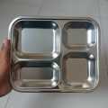 MollaDepartmental 1 PCS 4 compartment Stainless Steel Cafeteria Tray. 