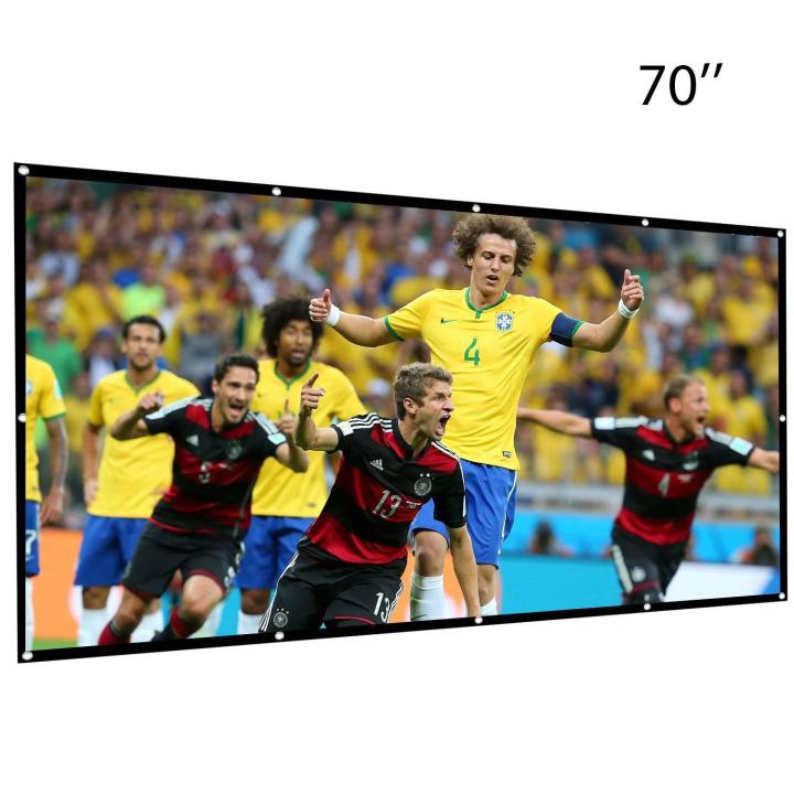 72 Inch Projection Screen-16:9 HD Portable Projector Movie Screen Foldable Anti-crease Wall Mounted With Hooks For Home Theater Support Double Sided Projection