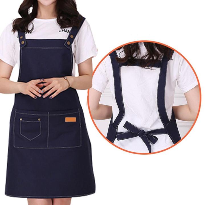 Kitchen%20Cooking%20Aprons%20With%20Pockets%20Adjustable%20Waterproof%20Canvas%20Apron%20Foldable%20Wear-resistant%20Overalls%20For%20Home%20Kitchen%20Garden%20-%20Image%204