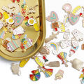 4Pcs Metal Enamel Rainbow Cake Charms Pendant For DIY Jewelry Making Necklace Bracelet Accessories.