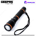 Geepas GFL4659 Rechargeable LED Flashlight - Portable Waterproof Hyper Bright 3W CREE LED Torch Light | 1.5 Hours Working with 1000M Distance Range. 