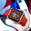 CRRJU Sports Men's Watch, Multifunctional Chronograph Waterproof Square Wristwatch. 