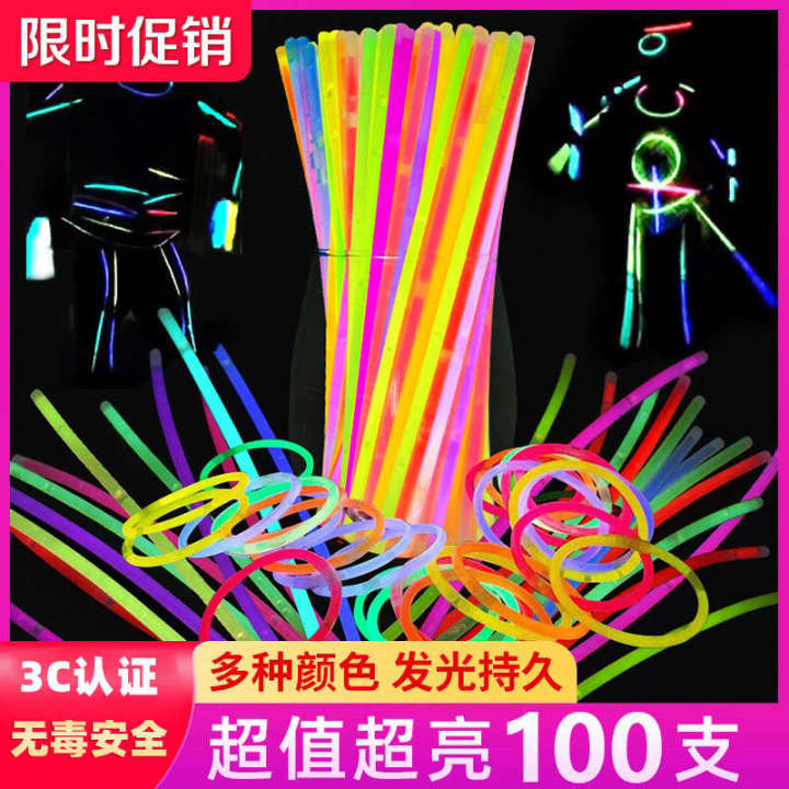 GJU8%20Fluorescent%20Glowing%20Single%20Children's%20Colorful%20Silver%20Bracelet%20Toy%20Night%20Glow%20Boosting%20Stick%20-%20Image%202