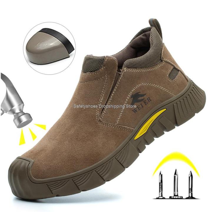 Welder Safety Shoes Anti Smash Puncture Proof Work Safety Boots Men kevlar anti shoes Comfortable Wear-Resistant Work Shoes men BunnyGarden