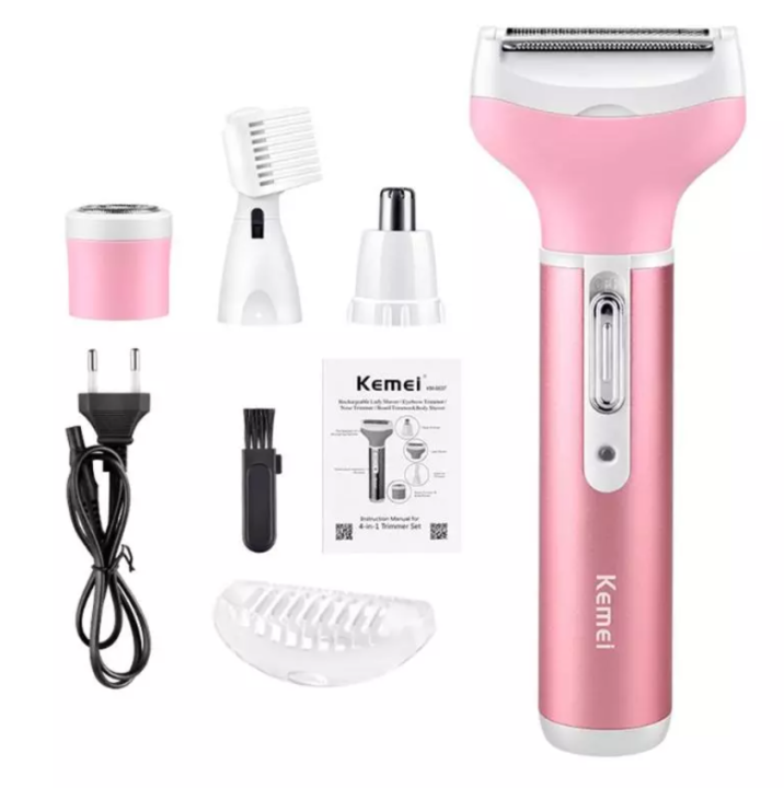 Kemei%20KM-6637%204-in-1%20Multifunctional%20Rechargeable%20Trimmer%20Set%20for%20Women%20-%20Image%203