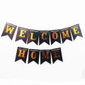 Welcome Home Card Banner Black and Golden Homecoming Banner, Housewarming Party, Welcome Back Party. 