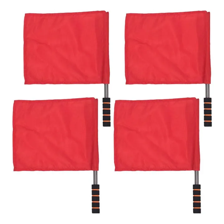 Red Sports Referee Flag 4 Pieces Track and Field Event Referee Flag ...