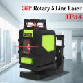 Conventional Professional 5 Line 360° Rotary Red La-ser Self Leveling Vertical Horizontal Level Measure Kit.