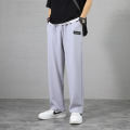 Men Ice Silk Pants Summer Casual Loose Cool Breathable Harem Pants Korean Solid Color Pattern Ice Silk Pants Men. 