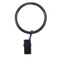 72 Pack Rings Curtain Clips Strong Metal Decorative Drapery Window Curtain Ring with Clip Interior Diameter Black.
