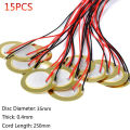 15PCS 35mm Pre-wired Piezo Elements Buzzer Sounder Sensor Trigger Drum Disc With 10" Leads For Acoustic Guitar Drum.