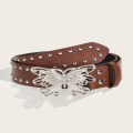 Y2k Belt Pink Belt Punk Belt Butterfly Buckle Belt Waistband. 