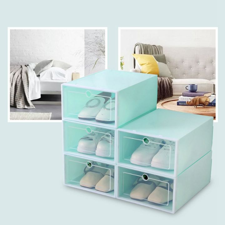 6-Piece%20Candy%20Color%20Shoe%20Box,%20Transparent%20Plastic%20Shoe%20Storage%20Box,%20Shoe%20Cabinet%20Storage%20Drawer%20Rectangle%20Blue%20-%20Image%205
