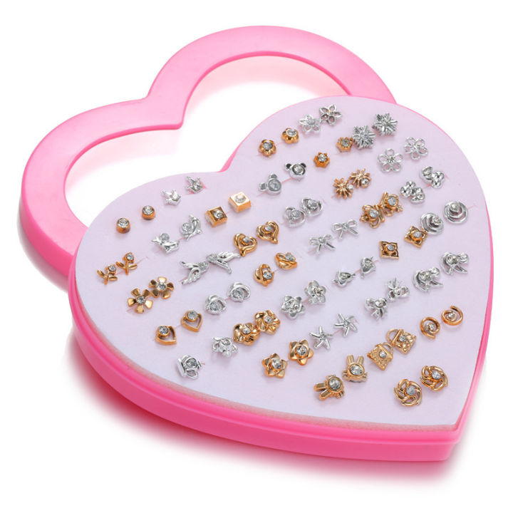 36%20Pairs%20Box%20Earrings%20Love%20Stud%20Earrings%20Set%20Women%20Wholesale%20Mixed%20Color%20Gold%20&%20Silver%20Point%20Diamond%20Earrings%20Box%20Stud%20Earrings%20Accessories%20-%20Image%206