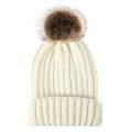 Simple Knitted Hat for Women Winter Hat Wool Luxury Beanies Skullies Artificial Fur Pom Hat for Girls Gorro Female Cap 54-60CM.