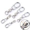 Stainless Steel 10pcs Jig Rolling Swivel Fishing Tools Connecting Ring Fishhook Swivel Oval Split Rings Hooked Snap Lure Connector.