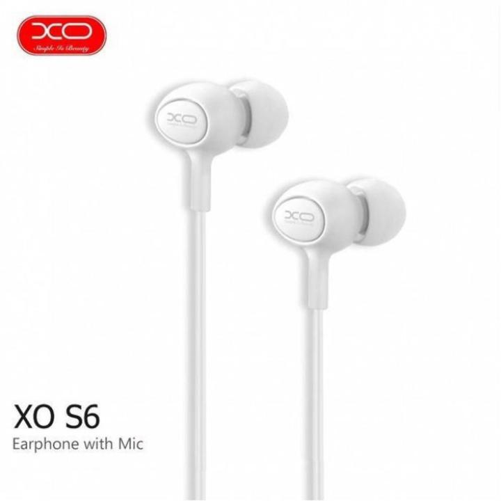XO-S6 White In-ear Candy Series Stereo Music Earphone with Microphone 3.5 mm