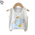Elegantstunning Kids Summer Tank Tops Round Neck Cotton Breathable Cartoon Animal Printing Vest For 1-6 Years Old Boys Girls. 