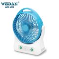 WEIDASI WD-202 Rechargeable 2400mAh Battery Up-Down Movable Portable Desk Fan With LED Lamp. 