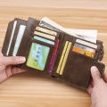 Wholesale 2024 New Men's Wallet Genuine Leather Short Zipper Wallet Multifunctional Driver's License Card Holder Vertical Wallet. 